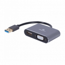 Адаптер-перехідник USB-A на HDMI/VGA Cablexpert A-USB3-HDMIVGA-01