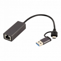 Адаптер Cablexpert A-USB3AC-LAN-01, з  USB Type-A/C на Gigabit Ethernet