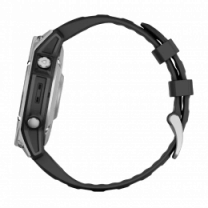 Спортивний годинник Garmin Fenix E 47mm AMOLED Stainless Steel with Black Silicone Band (010-03025-02/00)