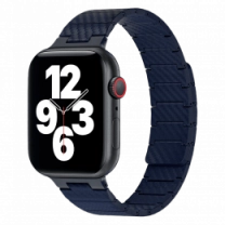 Ремешок Wiwu для Apple Watch 42/44/45/49mm Carbon Fiber pattern magnetic watch band Blue