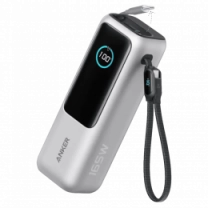 Додаткова батарея  Anker  - 25000 mAh 165W PD Built-In Double USB-C Cables (Silve)