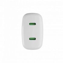 Адаптер Puro GaN Wall Charger with 2 USB-C ports, 70W, white PUFCMTCUSBCC70WGWHI
