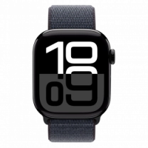 Apple Watch Series 10 46mm Jet Black Aluminum Case with Ink Sport Loop (MWWR3)