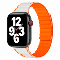 Ремінець Wiwu для Apple Watch 42/44/45/49mm Smart Magnetic silicone watch band White-Orange