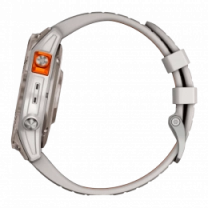 Смарт-часы Garmin Fenix 7 Pro Sapphire Solar Titanium w. Fog Gray/Ember O. Band (010-02777-20/21) UA