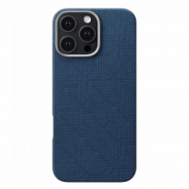 Чехол Pitaka Tactile Woven Monogram Dark Blue for iPhone 16 Pro (KI1603PTK)