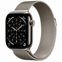 Apple Watch Series 11 GPS + Cellular 42mm Natural Titanium Case with Natural Milanese Loop (MF8P4)