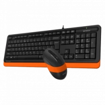 A4Tech Fstyler F1010, комплект дротовий клавіатура з мишою, USB, чорний+помаранчевий колір
