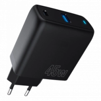 Адаптер Proove Silicone Power 45W (Type-C + USB) (black)