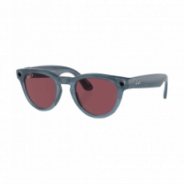 Смарт-окуляри Ray-Ban Meta Headliner Shiny Jeans/Dusty Red with blue-violet light filter (RW4009 66985Q 50-23)