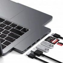 Хаб Satechi Aluminum USB-C Pro Hub Slim Adapter Space Gray (ST-HUCPHSM)