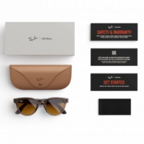 Смарт-окуляри Ray-Ban Meta Headliner Shiny Warm Stone Frame Clear/Clear Lenses (RW4009 6705ZX 50-23)