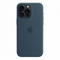 Чехол Силиконовый iPhone 15 Pro Silicone Case с MagSafe Storm Blue (MT1D3)