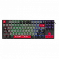 Механічна ігрова клавіатура Bloody S87 (Energy Red), червоні світчі, RGB підсвічування клавіш, USB,