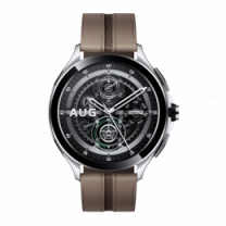 Xiaomi Watch 2 Pro Bluetooth Silver Case with Brown Leather Strap (BHR7216GL)