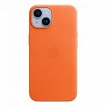 Чехол кожаный iPhone 14 Leather Case with MagSafe Orange (MPP83)