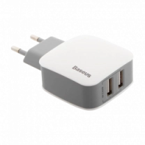 Адаптер Baseus Letour Dual U Charger (EU) White+Gray (ZCL2B-B02)