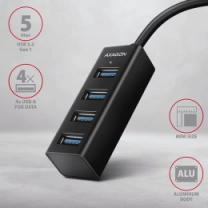 Хаб AXAGON HUE-M1A SuperSpeed USB-A MINI hub, USB-A кабель 20см, Чорний