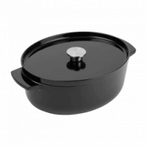 Гусятниця чавунна з кришкою KitchenAid, 30 см, 5,6 л, чорна (CC006064-001)