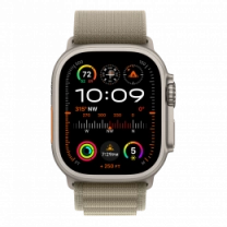 Apple Watch Ultra 2 49mm Titanium Case with Olive Alpine Loop - Small (MREX3)