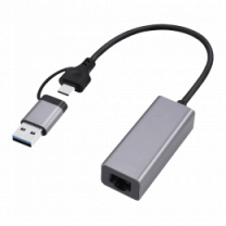 Адаптер Cablexpert A-USB3AC-LAN2G-01, з  USB Type-A/C на 2,5 Gigabit Ethernet