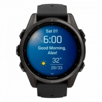 Спортивний годинник Garmin Fenix 8 43mm AMOLED Sapphire Carbon Gray DLC Tit. w. Black/Pebble Gray S. Band (010-02903-20/21)