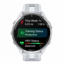 Garmin Forerunner 965 Titanium Bezel w. Whiteston Case and Whiteston/Powder Gray S. Band (010-02809-01/11)