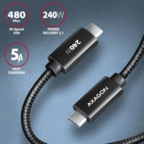 Кабель AXAGON BUCM2-CM20AB USB-C-USB-C 2.0, 2м, PD 240W 5A