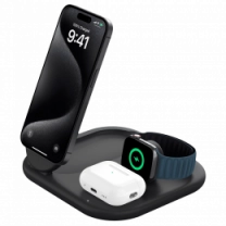Зарядний пристрій бездротовий Belkin 3в1 Magnetic Foldable iPhone/Watch/AirPods, Qi2 15Вт, чорний