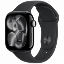 Apple Watch Series 11 GPS 46mm Jet Black Aluminium Case with Black Sport Band - M/L (MEUX4)