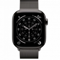 Apple Watch Series 11 GPS + Cellular 46mm Slate Titanium Case with Slate Milanese Loop - S/M (MFD34)